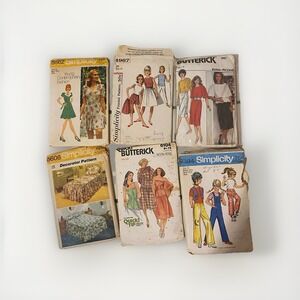 Vintage Pattern Lot Ephemera For Parts Simplicity Lot Of 6